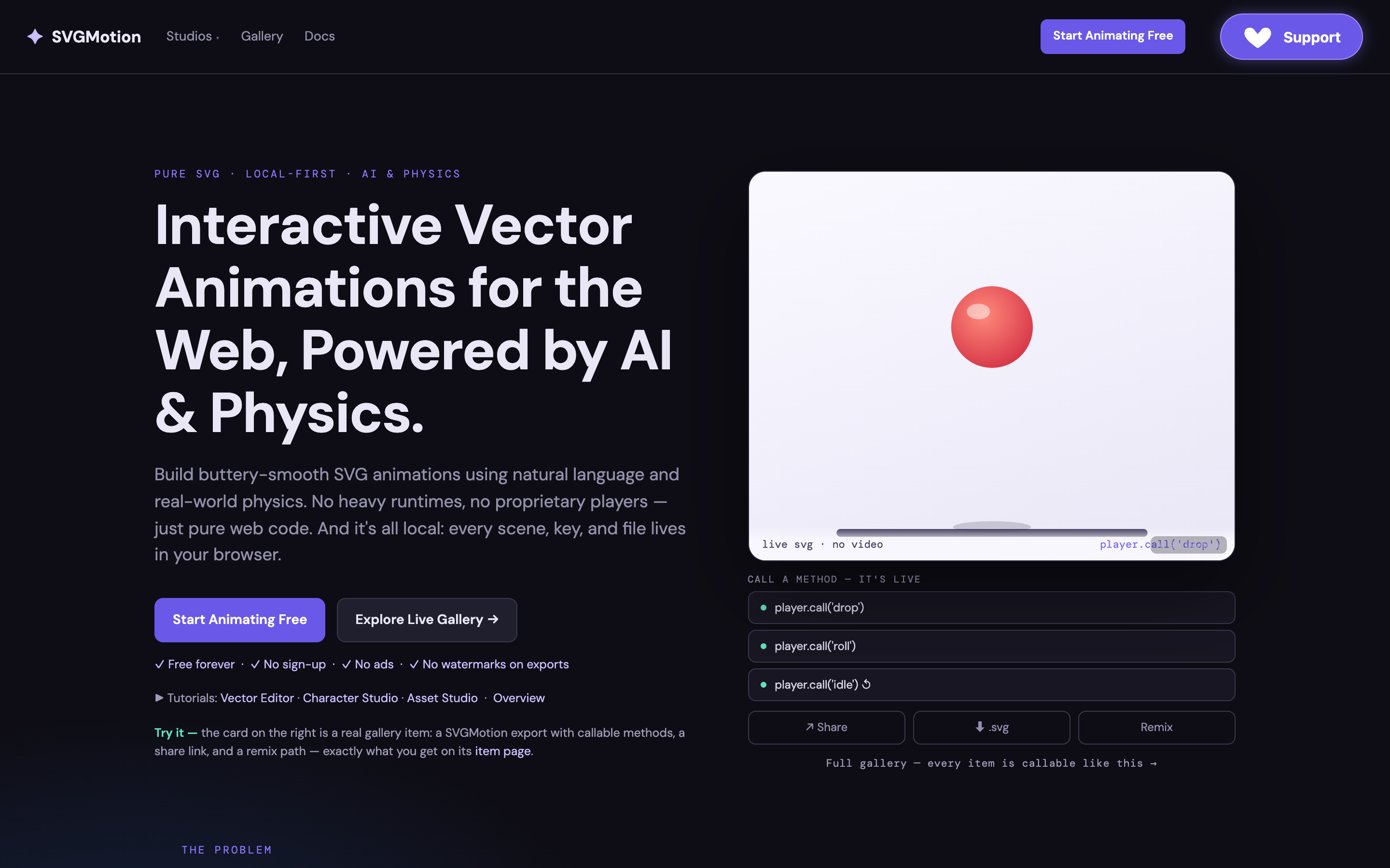SVGMotion landing page